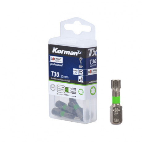 Jeu de 5 Embouts Torx Impact Torsion T30 25mm