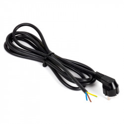 Cordon alimentation noir 3m avec câble de 3G1.5mm2 avec fiche 2P+T 16A moulée