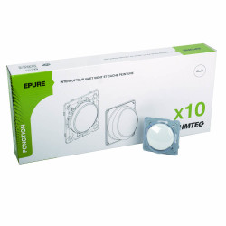 Lot de 10 Va et vient ou interrupteurs blanc avec cache peinture EPURE