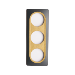 Plaque 3 postes anthracite avec insert bronze EPURE