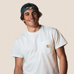 Tee-Shirt blanc coton organique avec poche FEROCE