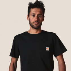 Tee-Shirt noir coton organique avec poche FEROCE