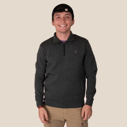 Sweat col camionneur zippé noir FEROCE