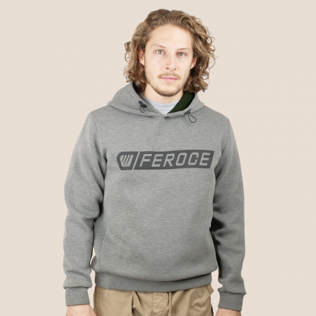 Sweat à capuche confort gris clair FEROCE