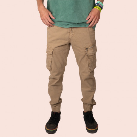 Pantalon Cargo Beige Multipoches FEROCE