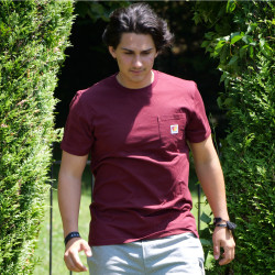 Tee-Shirt bordeaux organique avec poche FEROCE