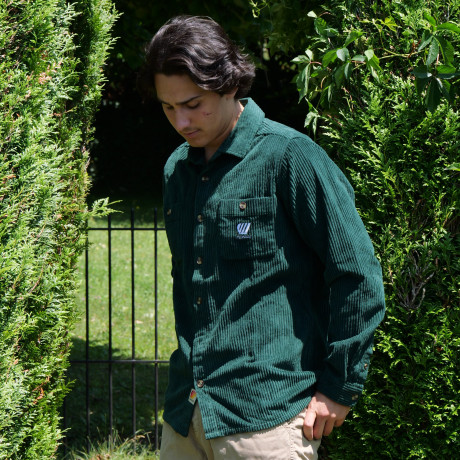 Chemise velours côtelé vert foncé FEROCE