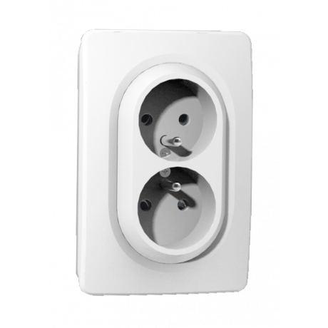 Prise double 2P+T 16A sur 1 poste  blanc EPURE