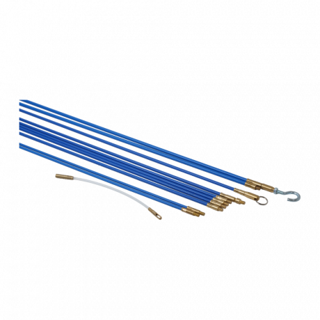 Set de 10 tiges tire câble en fibre de verre et 4 accessoires