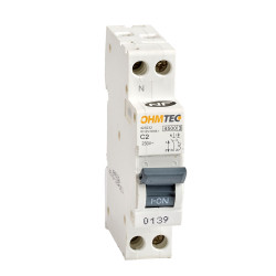 Disjoncteur &agrave; vis 1P+N 2A 4.5kA/6kA Courbe C