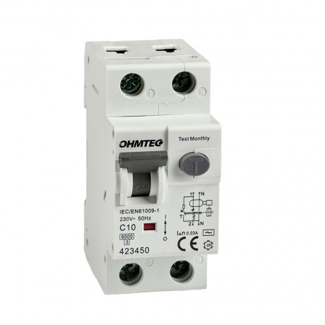 Disjoncteur différentiel à vis 1P+N 10A 30mA 6kA Courbe C