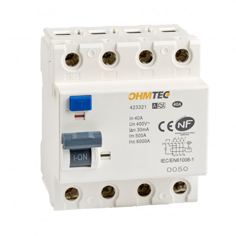 Interrupteur différentiel 3P+N 6kA 40A type A
