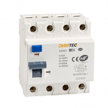 Interrupteur différentiel 3P+N 6kA 63A type A