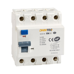 Interrupteur différentiel 3P+N 6kA, 40A type AC