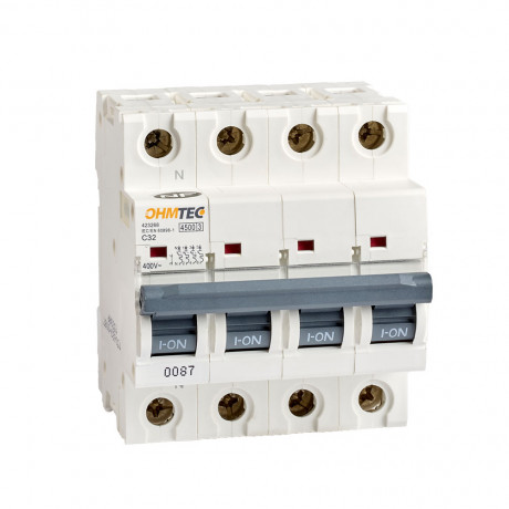 Disjoncteurs tétrapolaires 3P+N 32A 4.5kA