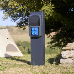 Borne de camping 4 prises CEE 16A avec protection par disjoncteur différentiel