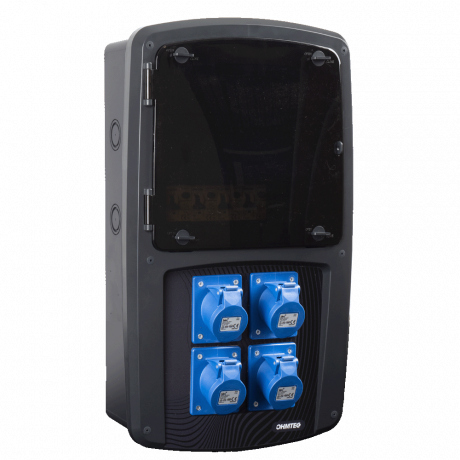 Coffret de camping avec 4 prises CEE 10A avec disjoncteurs différentiels