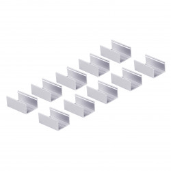 Lot de 10 clips Aluminium pour Ruban Led COB 24V IP65 10mm réf 812585