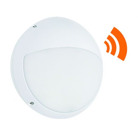 Hublot LED assymétrique à casquette 20/25W CCT IP65 IK10 Blanc à détection HF
