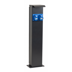 Potelet 80cm de camping avec fenêtre arrière 2 prises CEE 10A et protection électrique