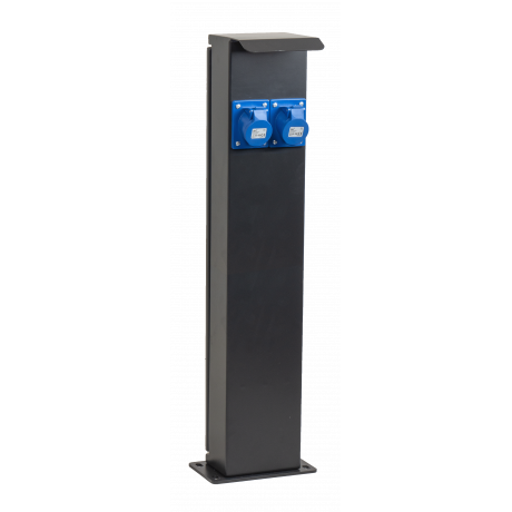Potelet 80cm de camping avec fenêtre arrière 2 prises CEE 10A et protection électrique